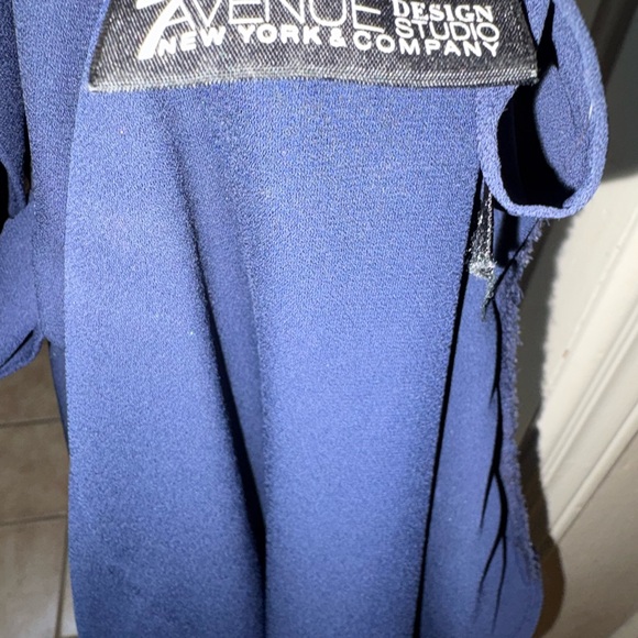 New York & Company Navy Tie-Front Blouse - Picture 4 of 6